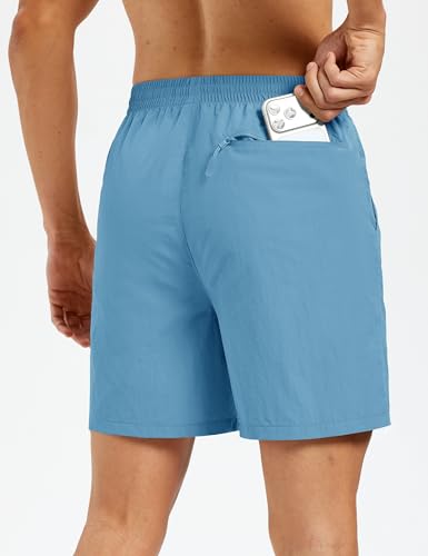 Men's Hiking Fishing Shorts UPF 50+ Quick Dry Lightweight 6" Summer Casual Shorts with Zipper Pockets SkyBlue (X-Large / Skyblue)