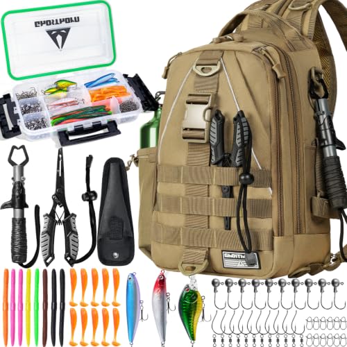 Fishing Tackle Backpack with Tackle Boxes Rod Holder Fishing Bag