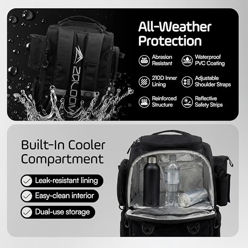 Waterproof Fishing Backpack with Tackle Boxes (Medium (40 L) - Black)