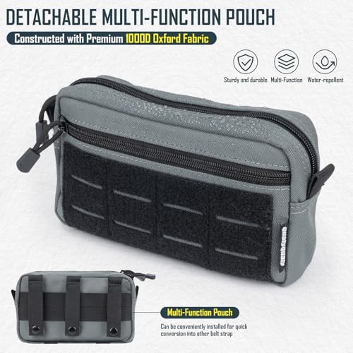 Fishing Wading Belt with Rod Holder & Waist Pack (Grey)