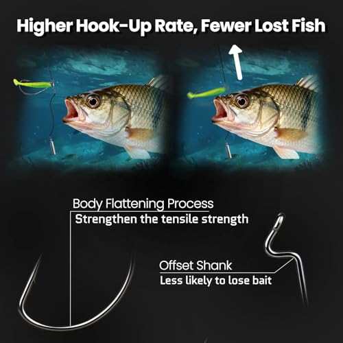 30 60Pcs Swivel Drop Shot Hooks Kit (2#)