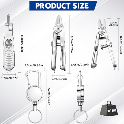 Fishing Line Cutte Braided Line Cutter with Retractors and Knot Tying Tool Accessories Stainless Steel Braided Fishing Nippers Scissors Clippers for Lines (Simple / Multicolor)