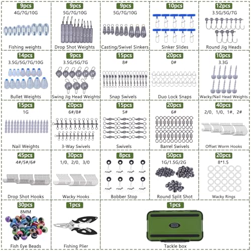 412Pcs Fishing Tackle Kit with Box