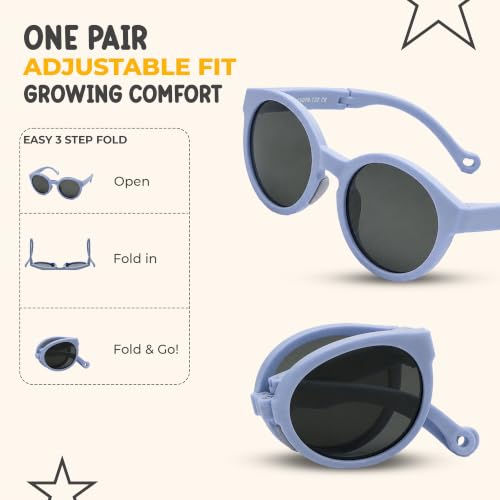 Kids Polarized Sunglasses for Boys & Girls (Blue)