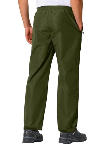 Mens Waterproof Pants Rain Over Pant (38W x 30L / Army Green)
