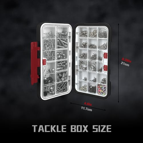 Fishing Tackle Kit with Box (Fishing Accessories Kit 423Pack-Red)