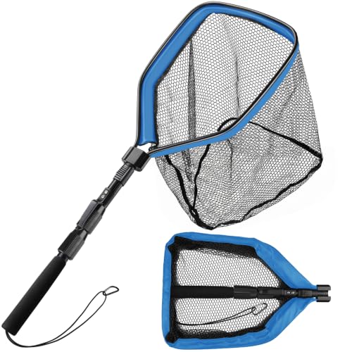 Floating Fishing Net Foldable Landing Net with Handle (47.2" Total Length (Telescopic Handle))