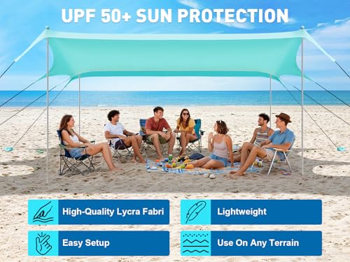 Beach Tent Sun Shelter 14 x 11FT (turquoise)