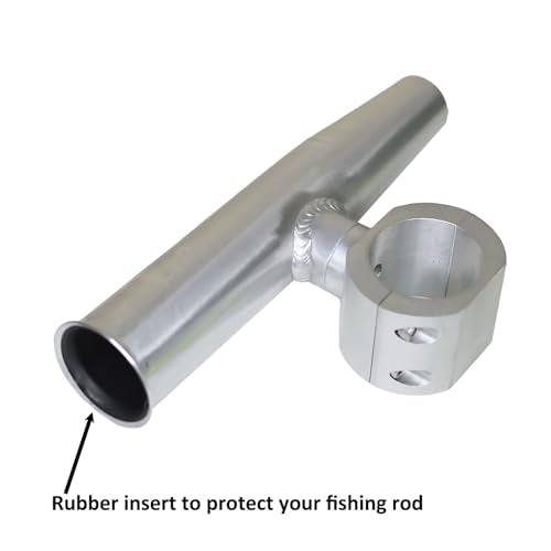 2 PCS T Top Rod Holder Single Aluminum clamp on fit 1.5" (Silver)
