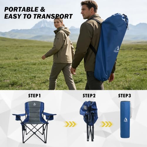 Oversized Camping Chairs for Adults (Blue-2pack)