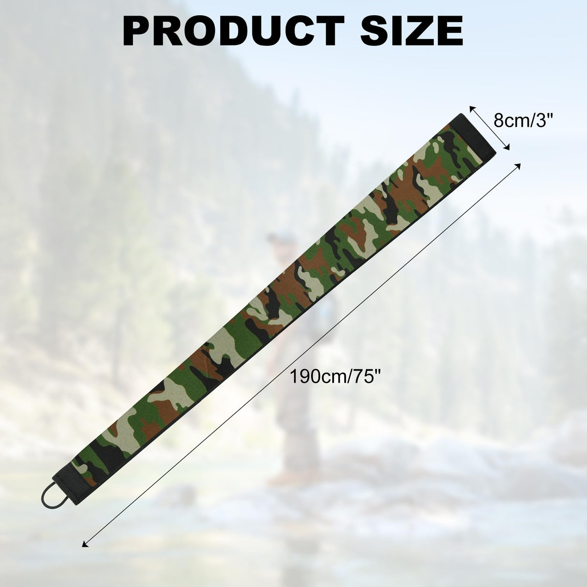 Neoprene Fishing Rod Sleeve Rod Socks for Casting (75" / Deep Green Camo)