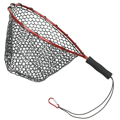 Short Handle Rubber Fishing Landing Net
