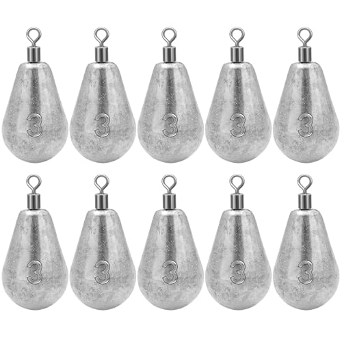 Long Casting Swivel Bell Sinkers Fishing Weights Drop Shot Weights (3/8oz-10pcs)