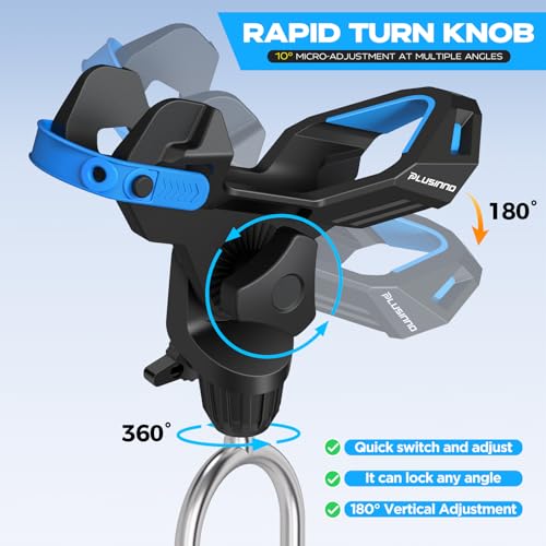 1/2/4 Pack Fishing Rod Holder for Ground, Upgraded Rod Holders for Bank Fishing, 360 Degree Adjustable Fishing Rod Holder Equipment, Fishing Gear Gifts for Men (Rod Holder-4 Pack)
