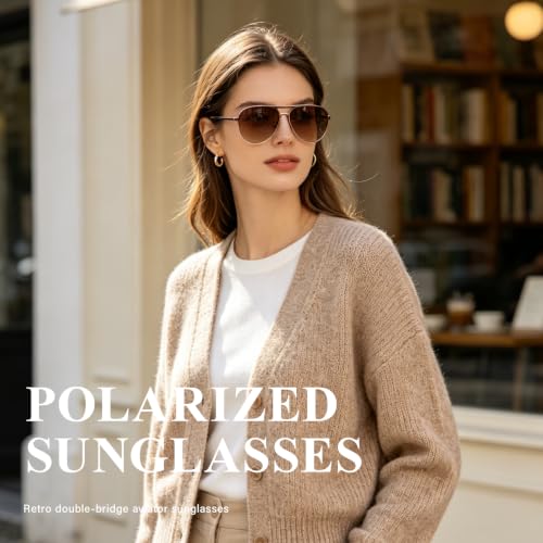 Women's Polarized Aviator Sunglasses Sport Style for Running Pickleball UV Protection Tangle