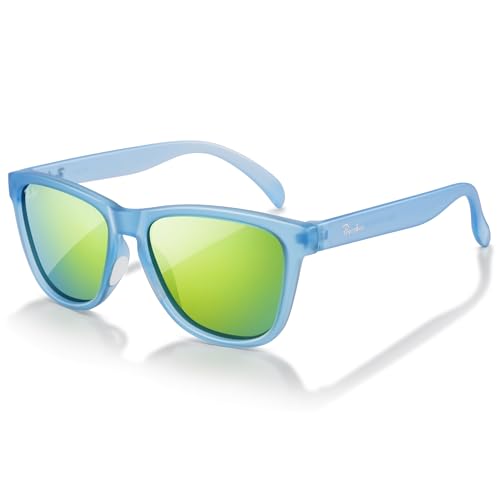 Polarized Golf Sunglasses and Hiking Sunglasses for Men Women (Blue / Gold Mirror)