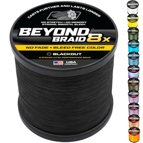 Braided Fishing Line (Blackout 8X - No Fade / 30LB (2000 Yards))