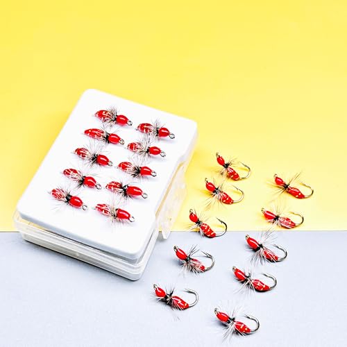 10Pc Hand Tied Fly Flies Fly Fishing Lure (Red)