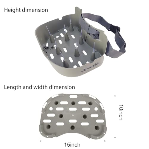 Fly Line Basket Authentic Danish Fisker Design Fishing Stripping Basket Ergonomic Smooth Curved Super Light Tangles with Silicone Spike (New Grey)