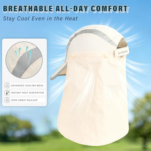 UPF 50+ Fishing Hat with Removable Neck Flap