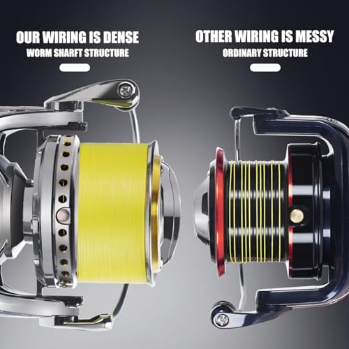 Heavy Duty Spinning Reel Metal Body with CNC Machined Spool 55LB Max Drag 8+1 BB Ultra Smooth 4.6 (MQ10000 / Large)