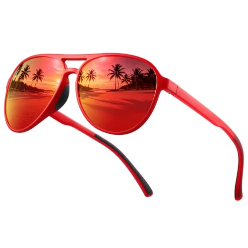 Women's Polarized Aviator Sunglasses Tangle (Red)
