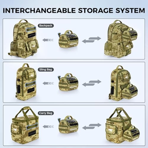 BaitSpace Line Bag Water Resistant Tackle Bag (C: Khaki Camo-Medium)