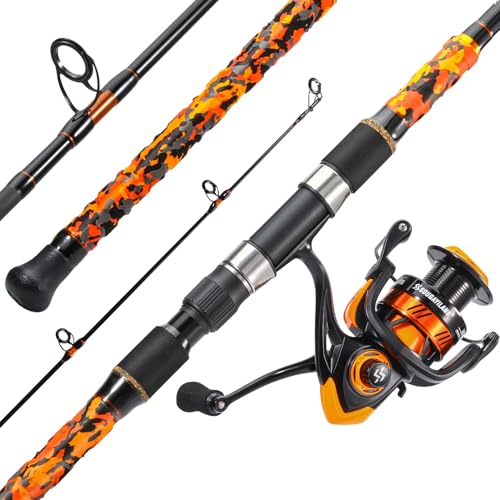 3 Piece Surf Fishing Rod Combo Medium (orange / 10ft-Spinning-3Pc-MH)