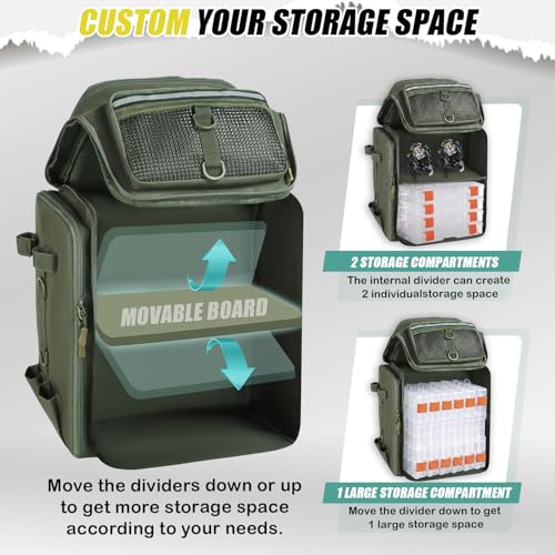 45L Fishing Backpack with Rod Holders & Built