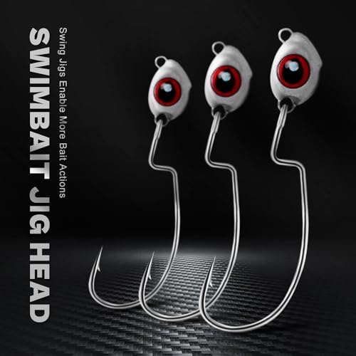 Fish Eye Swimbait Jig Heads (Red 12/20pc / 1/8)