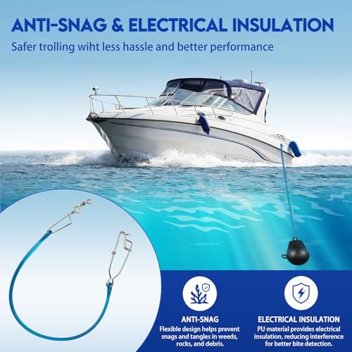Downrigger Weight Snubber with Ball Bearing Swivel and Snap