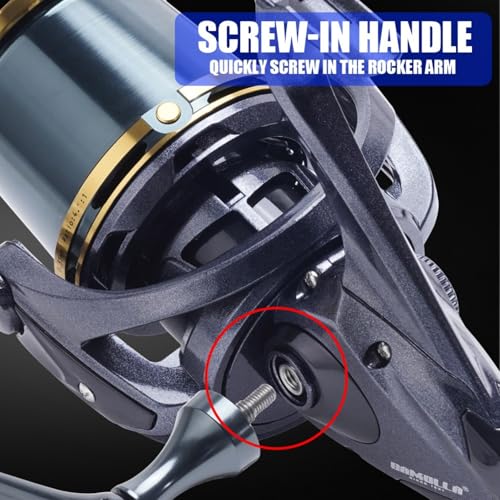 Heavy Duty Spinning Reel Metal Body with CNC Machined Spool 55LB Max Drag 8