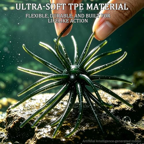 Bass Fishing Lures (B-10PCS 4.33in Dark Green)