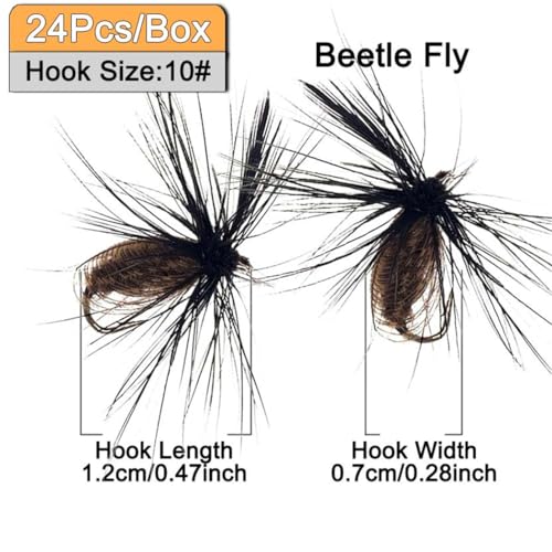 24Pcs Fly Fishing Flies Trout Lures Fishing Tackle Fly Fishing Flies with Boxed Trout Bass Artificial Fish Bait