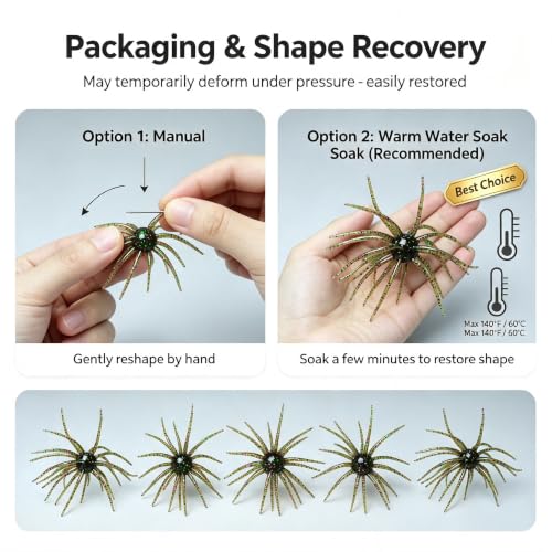 Urchin Baits for Bass Fishing (B-Pumpkin green / 4.3in-10pcs)