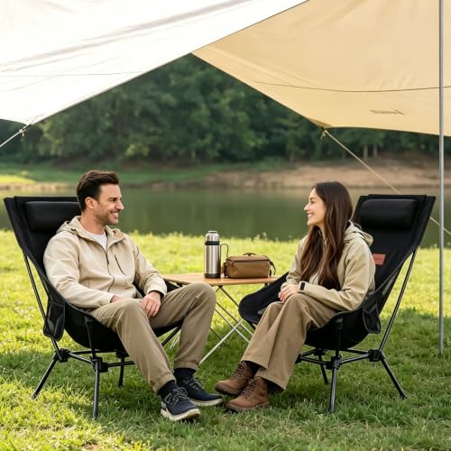 High Pack Folding Lightweight Camping Chair with Carry Bag (High Back)