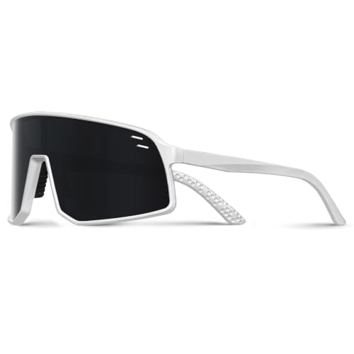 Sunglasses for Men Women (White &Gray Lens)