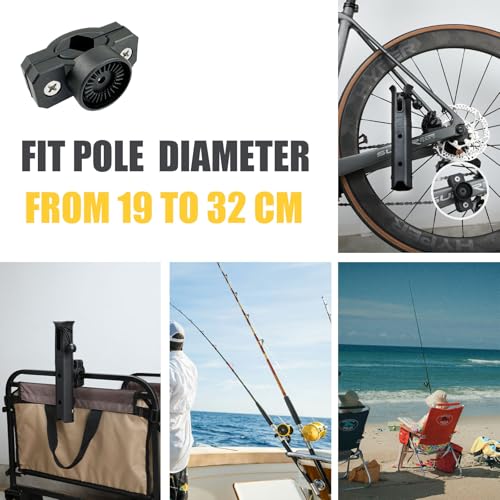 Bike Fishing Rod Holder for Bike Rack with Pole Mount Clamp (Black-2)