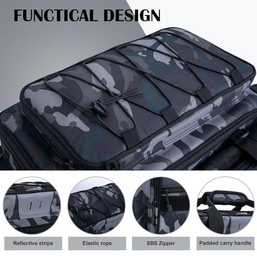 Fishing Tackle Bag with 4PCS 3700 & 2PCS 3600 Tackle Boxes (C3:Camo with (4)3700&(2)3600 Tackle Boxes / Large)