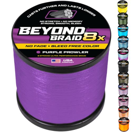 Braided Fishing Line (Purple 8X - No Fade / 20LB (2000 Yards))