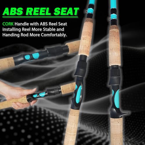 7’ Casting Fishing Rod with 2 Tips (A-JHLSQB-7'0")