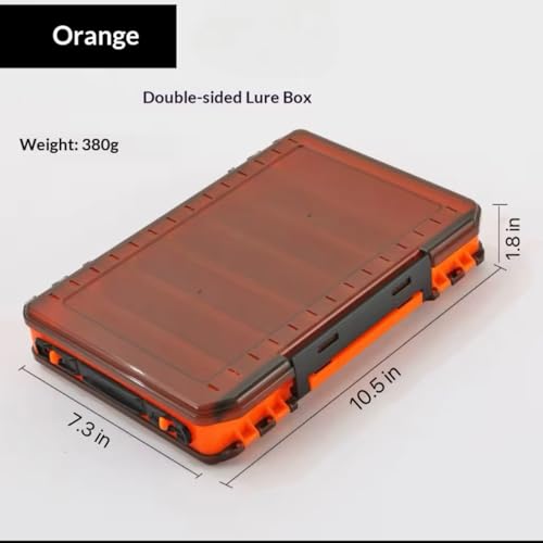 4 Packs Double Sided Fishing Lure Boxes (Orange and Green)