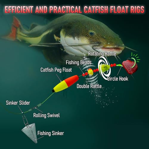 5 Pack Catfish Bait Float Rigs Kit