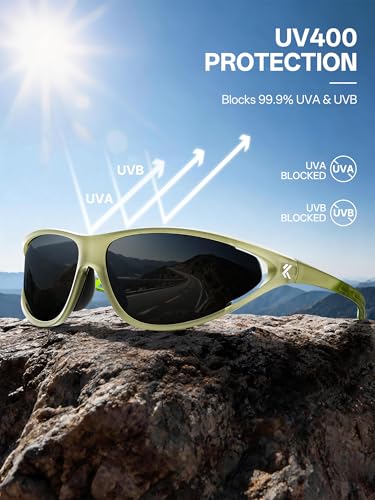 Polarized Sports Sunglasses for Men Women (04 Black)