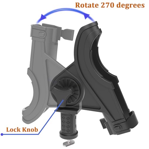 Kayak Track Fishing Rod Holder with Rubber Strap Easy Adjust and Remove (Pack Of 2)