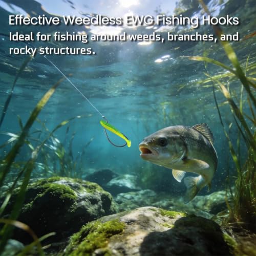 50/100/120pcs EWG Hooks, Worm Hook for Texas Rig Bass Fishing