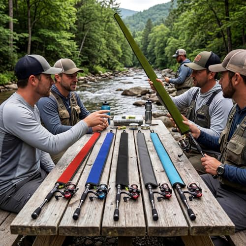 6 Pack Neoprene Fishing Rod Sleeves (65" / Solid Color)