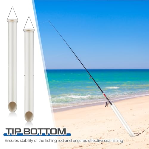 4 Pack Tubular Sand Spikes for Surf Fishing 27 Inch PVC Surf Shore and Beach Fishing Rod Holder Sand Spike for Beaches (27 Inch)
