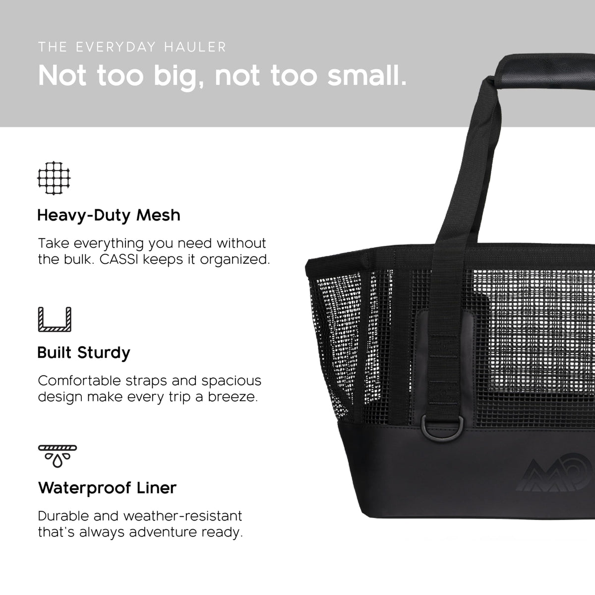 Boat Gear Heavy Duty Outddor CASSI Tote Boat Bag (Black / 50 Liter)