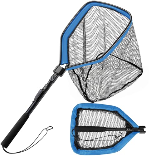 Floating Fishing Net Foldable Landing Net with Pole Handle